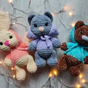 3 Cat, Bunny, Bear Crochet Patterns