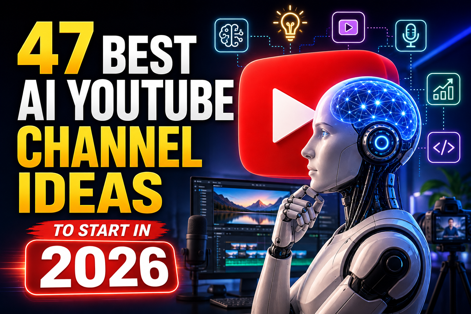 Read more about the article 47 Best AI YouTube Channel Ideas to Start in 2026