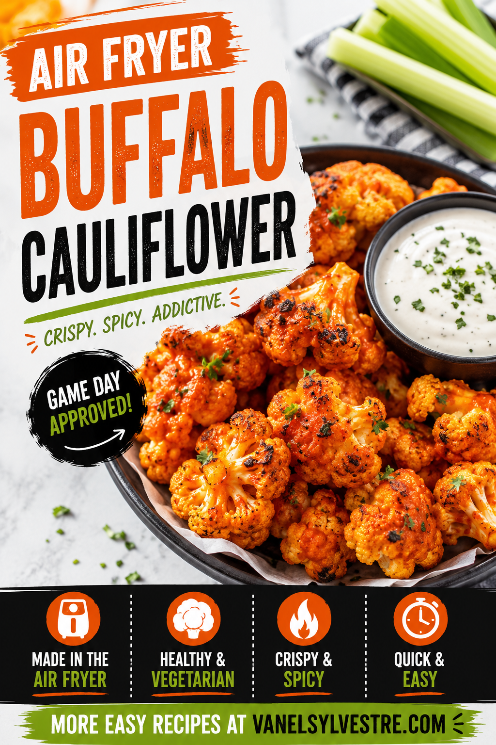 Read more about the article Air Fryer Buffalo Cauliflower Recipe – Crispy & Easy