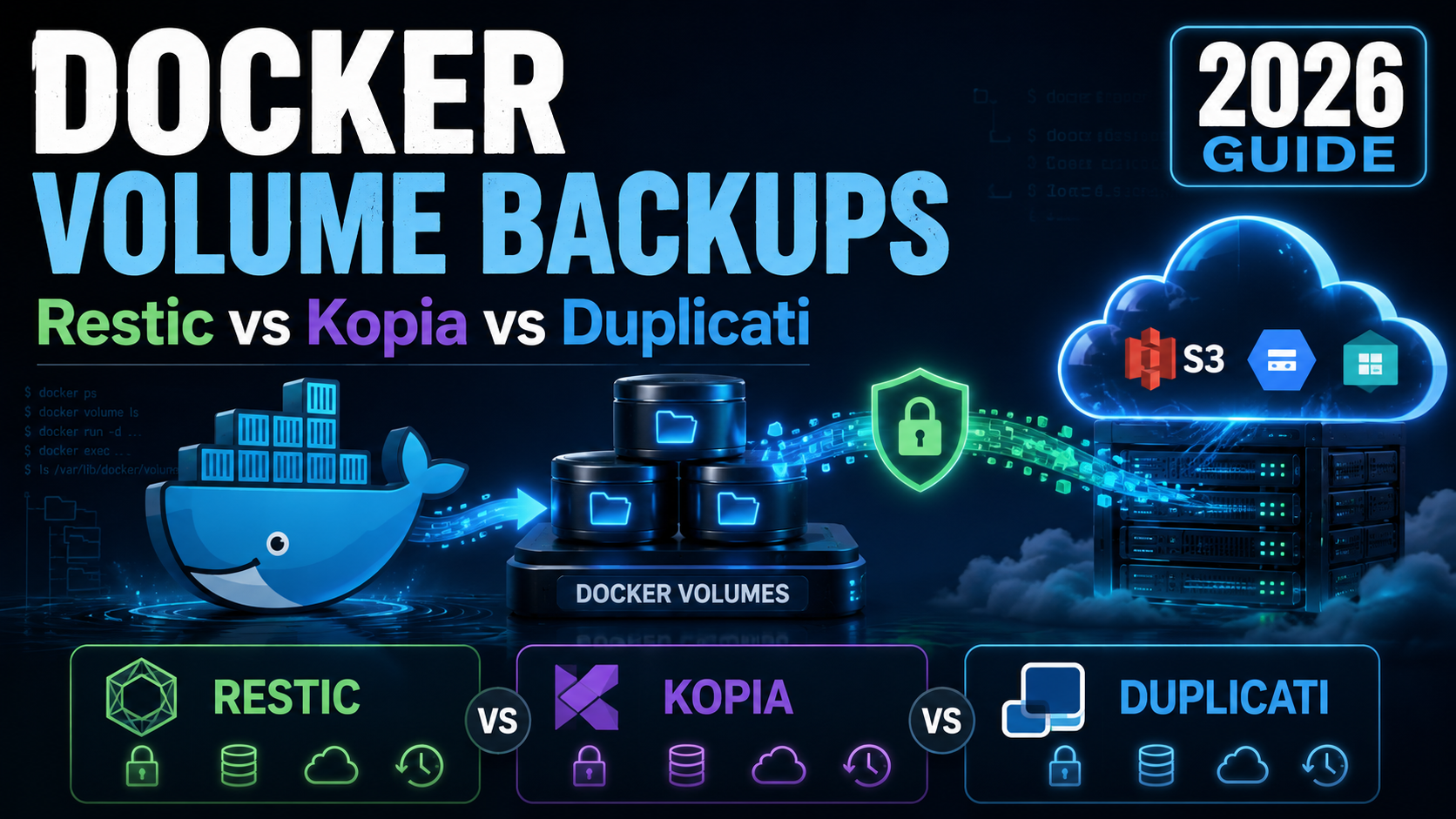 Read more about the article Docker Volume Backups: Restic vs Kopia vs Duplicati (2026)