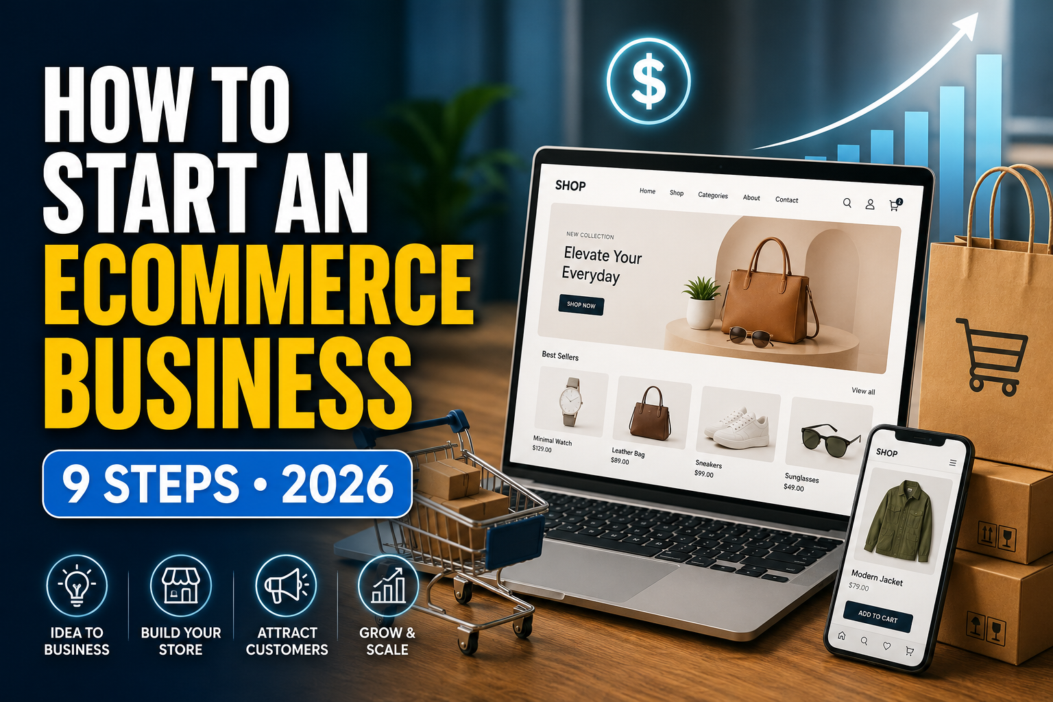 Read more about the article How to Start an Ecommerce Business in 9 Steps (2026)