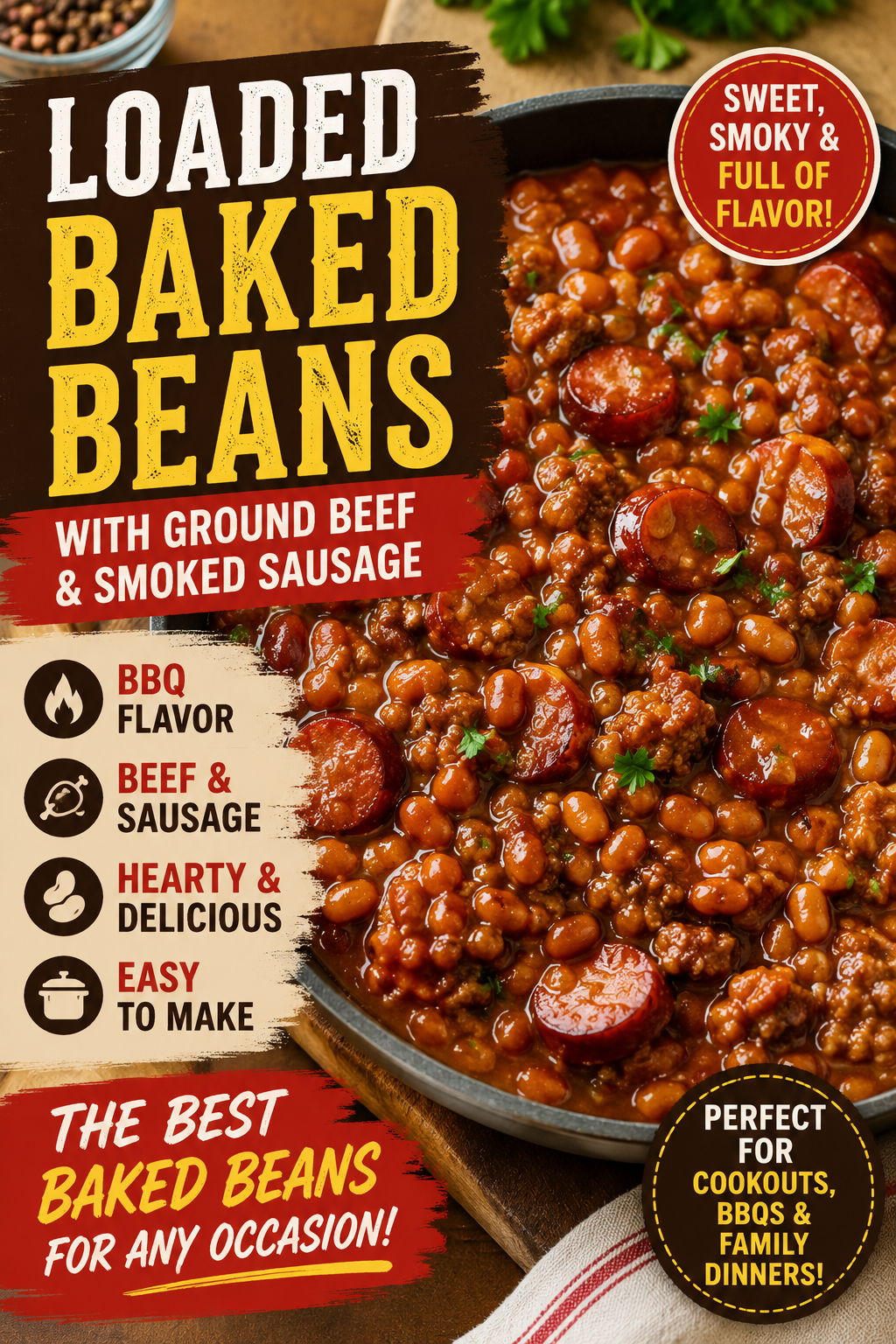 You are currently viewing Loaded Baked Beans With Ground Beef and Sausage Recipe