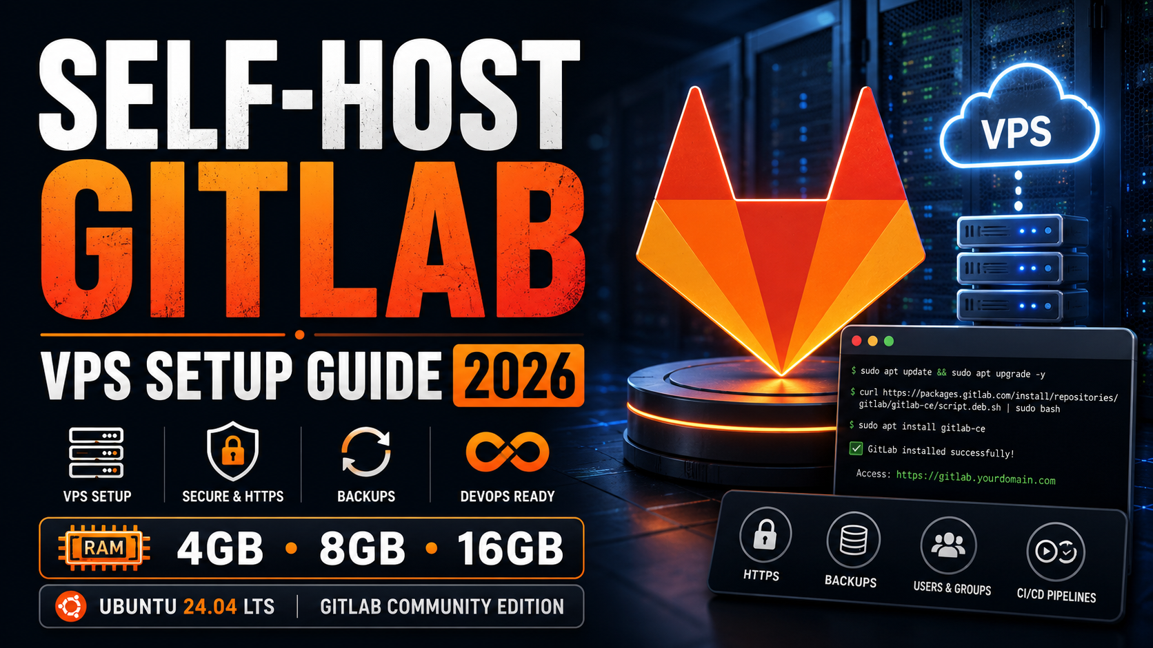 Read more about the article Self-Host GitLab: Complete Setup, RAM & VPS Guide (2026)