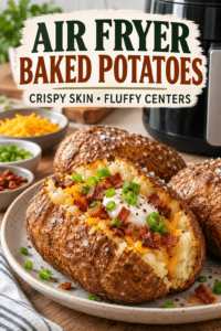 Read more about the article Air Fryer Baked Potatoes – Crispy Skin & Fluffy Centers