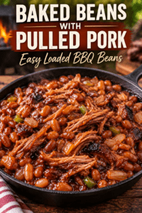 Read more about the article Baked Beans With Pulled Pork – Easy Loaded BBQ Beans