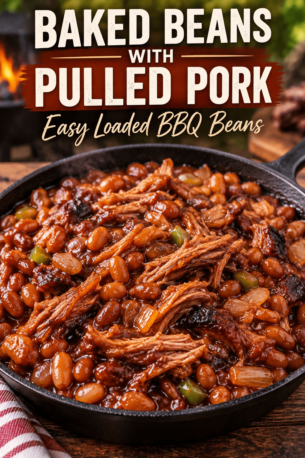 You are currently viewing Baked Beans With Pulled Pork – Easy Loaded BBQ Beans