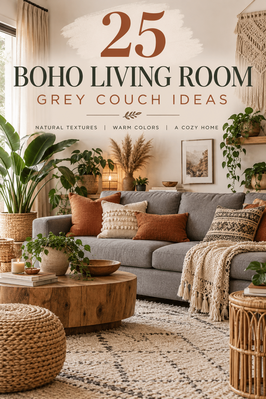 Read more about the article 25 Boho Living Room Grey Couch Ideas to Copy