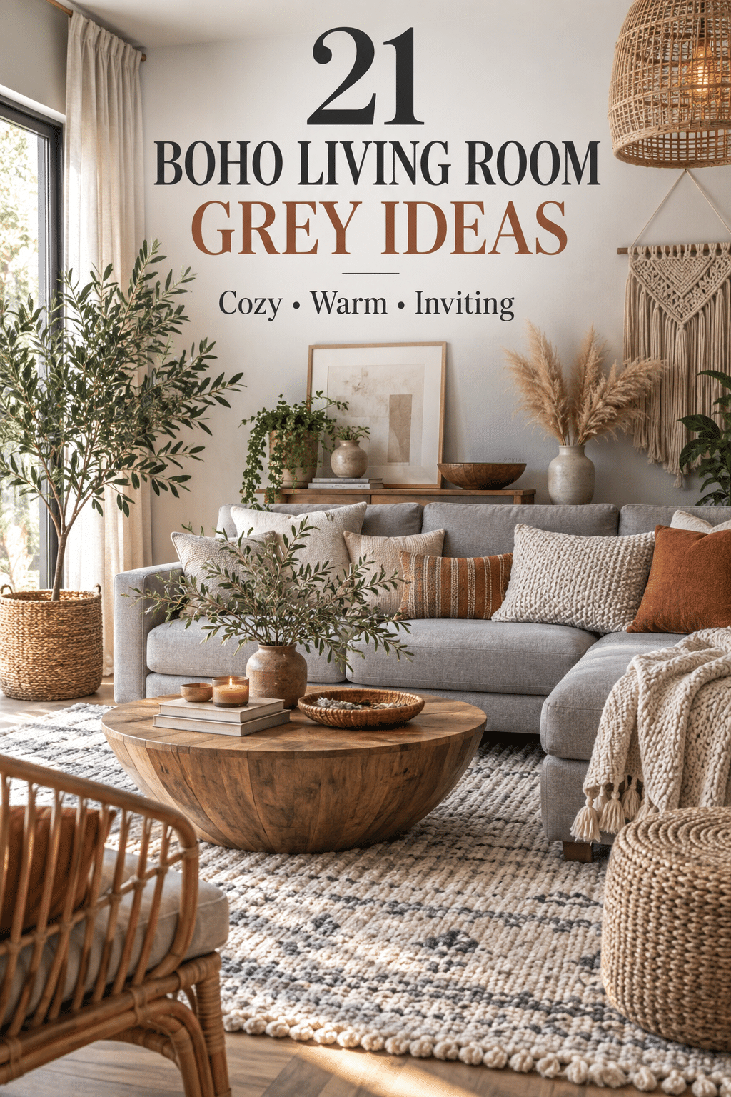 Read more about the article 21 Boho Living Room Grey Ideas That Feel Cozy