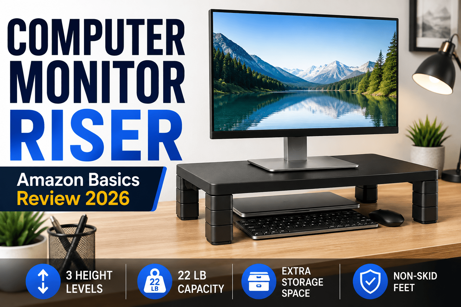 Read more about the article Computer Monitor Riser Review 2026: Amazon Basics