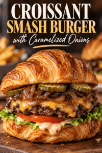 Read more about the article Croissant Smash Burger Recipe with Caramelized Onions
