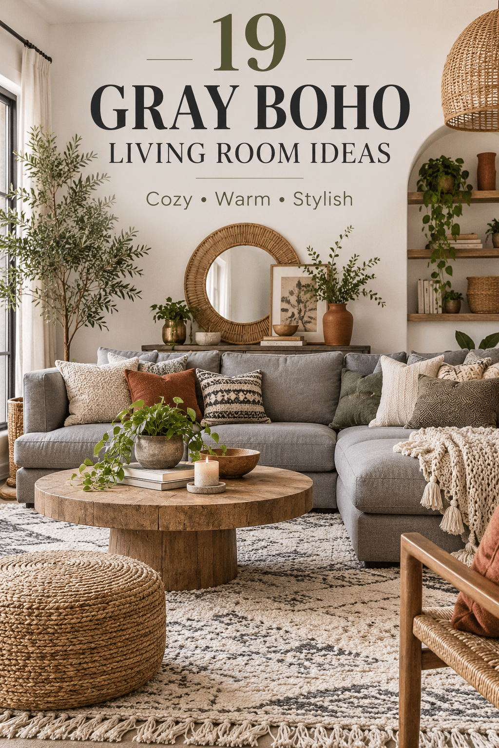 Read more about the article 19 Gray Boho Living Room Ideas for a Cozy Home