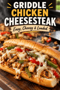 Read more about the article Griddle Chicken Cheesesteak Recipe – Easy & Cheesy