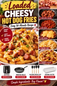 Read more about the article Loaded Cheesy Hot Dog Fries Recipe – Easy 30-Minute Snack