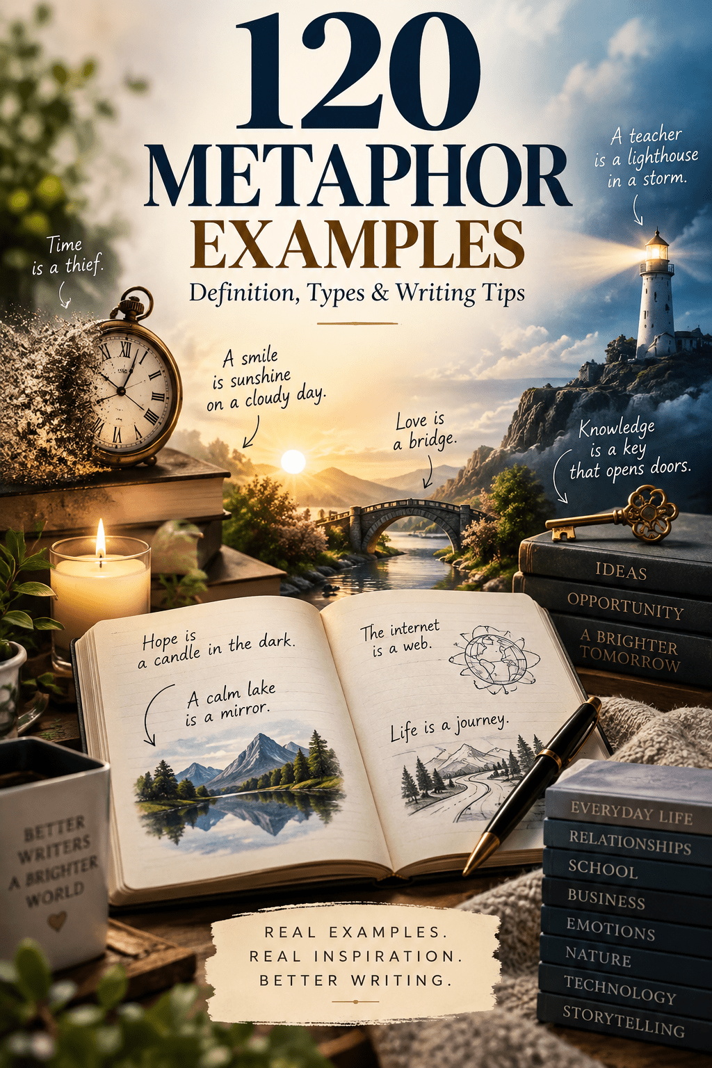 You are currently viewing 120 Metaphor Examples: Definition, Types & Writing Tips