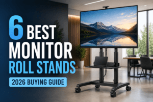 Read more about the article Monitor Roll Stand: 6 Best Rolling TV Stands for 2026