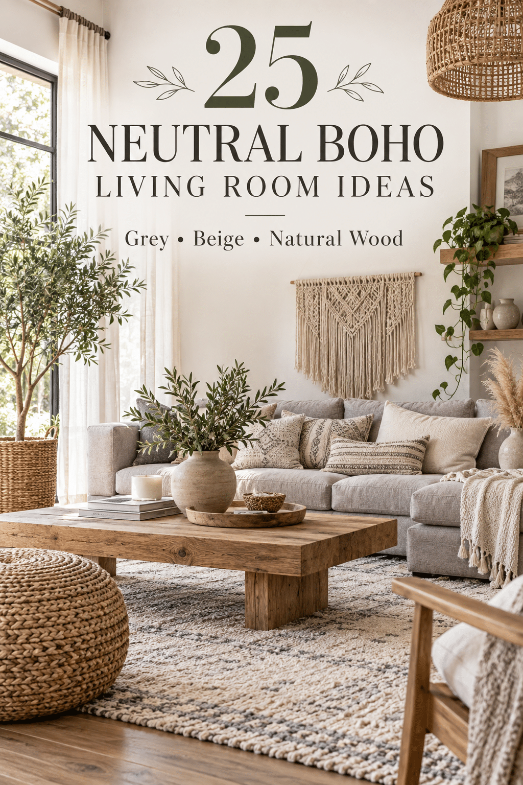 Read more about the article 25 Neutral Boho Living Room Ideas With Grey and Beige