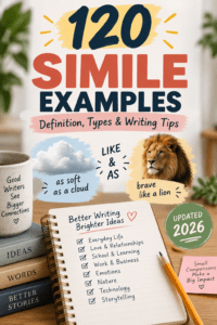 Read more about the article 120 Simile Examples: Definition, Types & Writing Tips