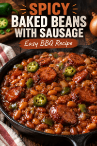 Read more about the article Spicy Baked Beans With Sausage – Easy BBQ Recipe