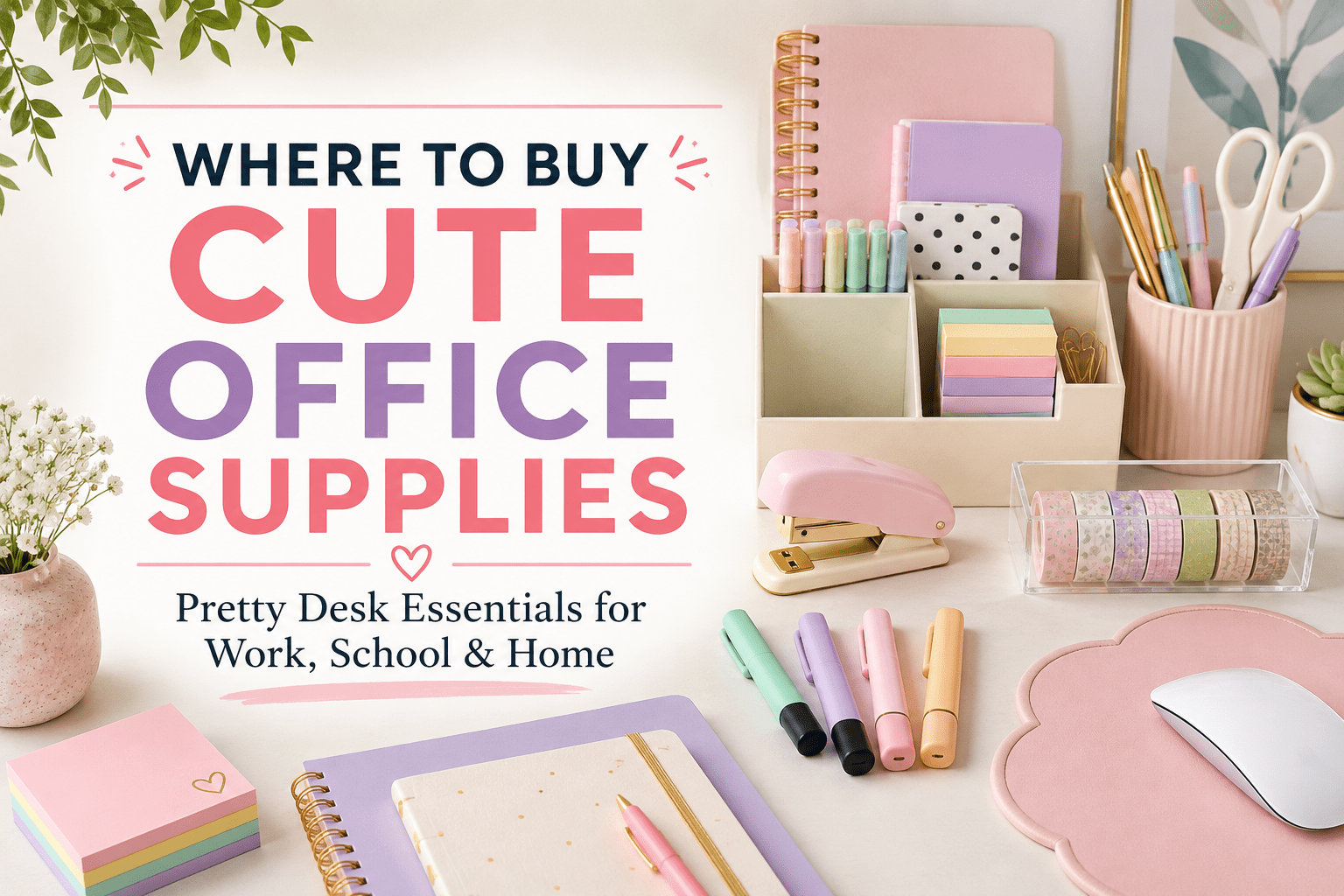 Read more about the article Where to Buy Cute Office Supplies: Pretty Desk Essentials for Work, School & Home