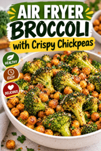 Read more about the article Air Fryer Broccoli with Crispy Chickpeas
