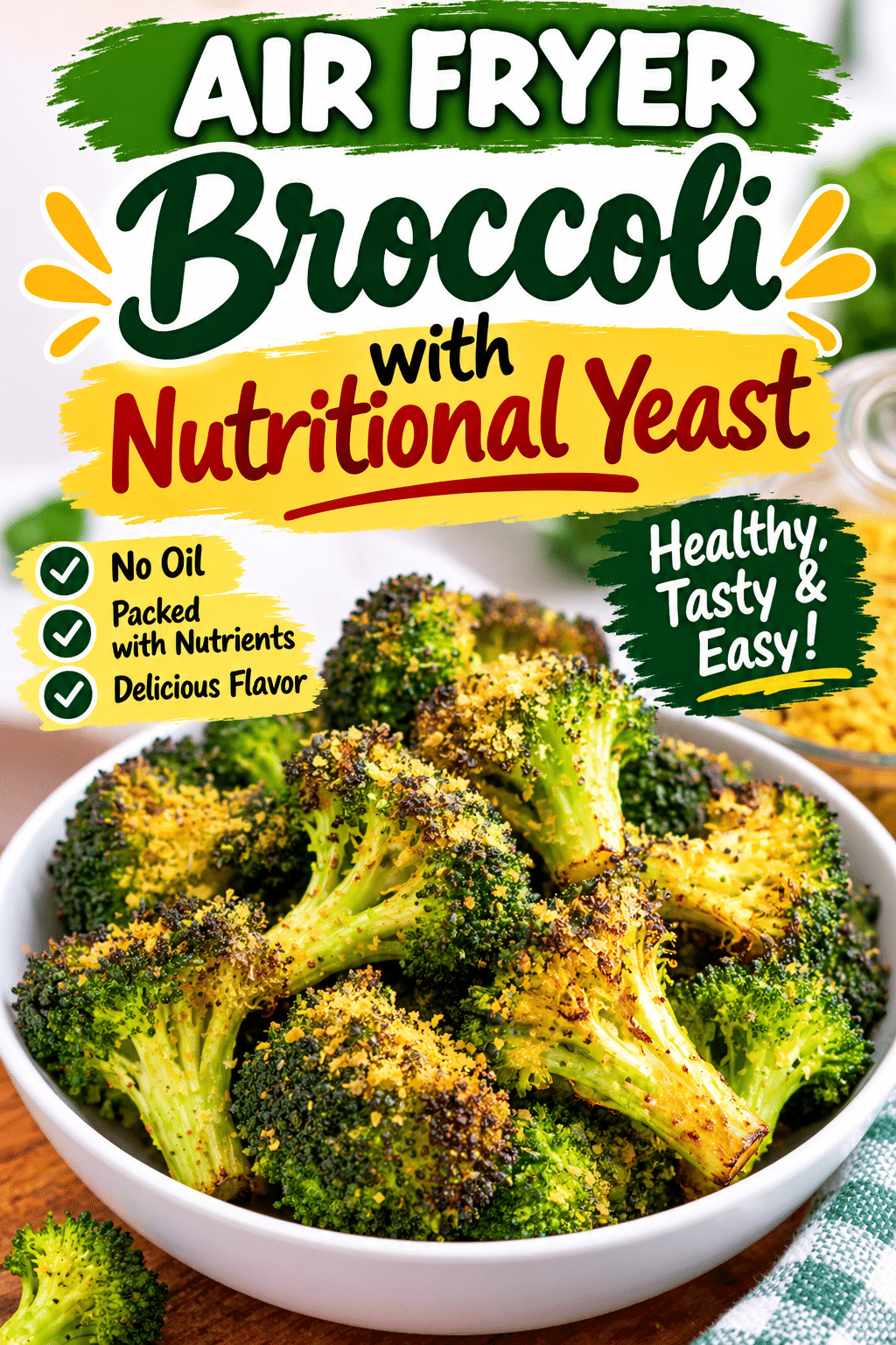 Read more about the article Air Fryer Broccoli with Nutritional Yeast – Easy