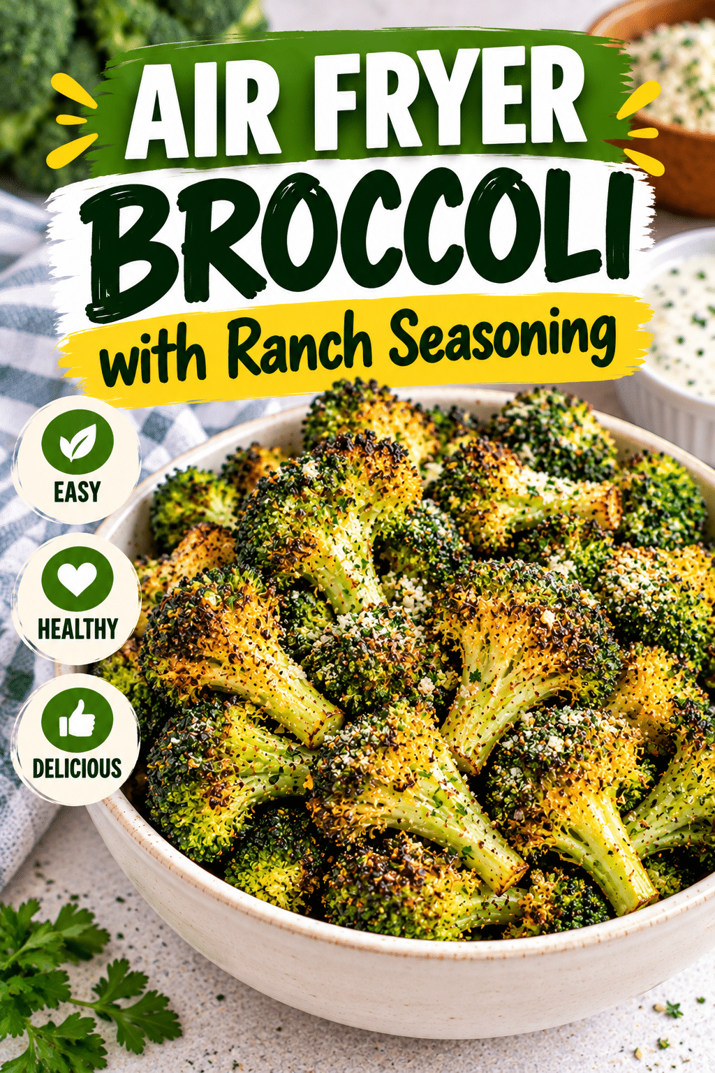 Read more about the article Air Fryer Broccoli with Ranch Seasoning – Easy