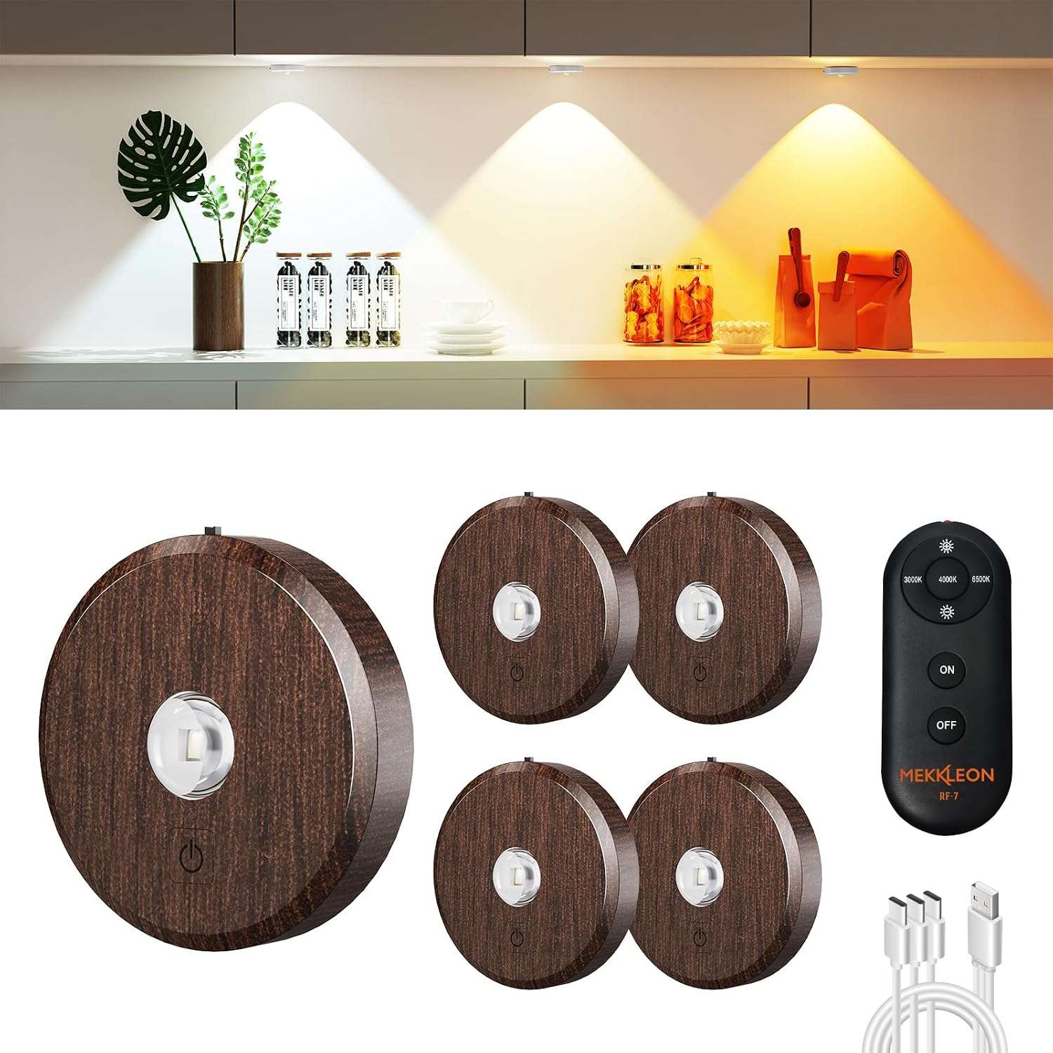 Battery Puck Lights for rental bathroom decor