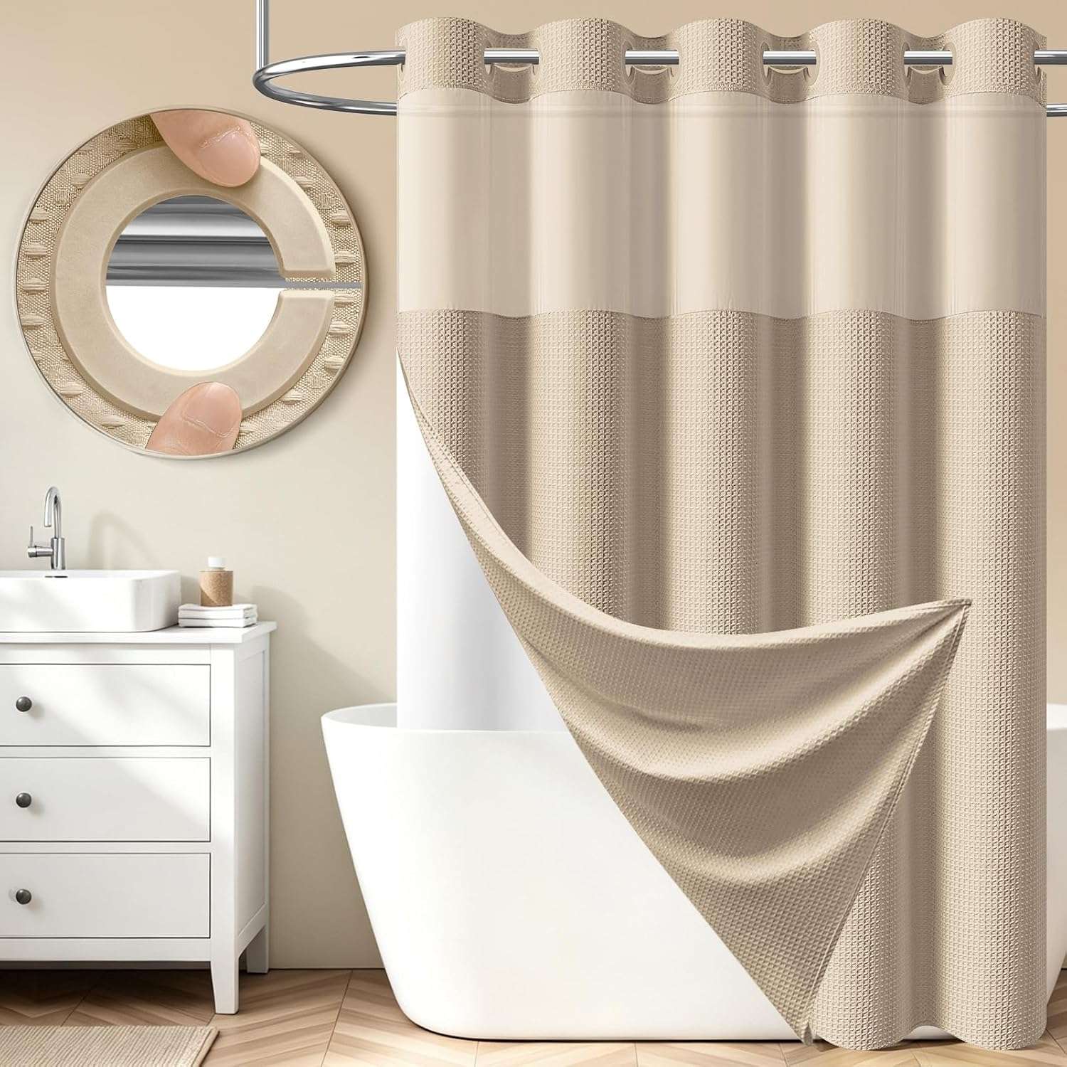 Beige Shower Curtain bathroom decor