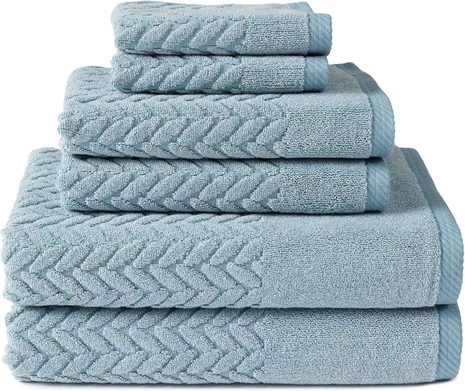 Blue Striped Towels coastal bathroom decor
