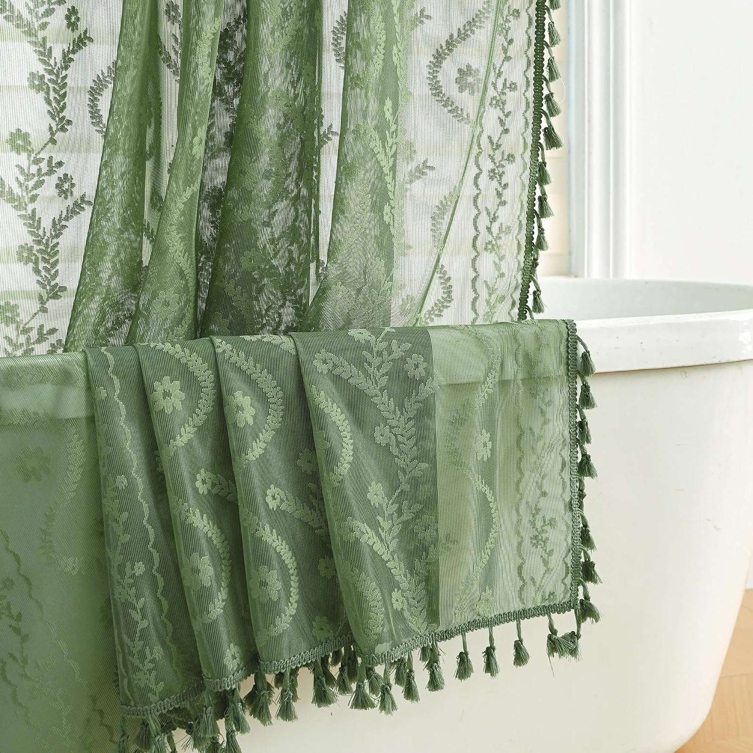 Decorative Shower Curtain for rental bathroom decor