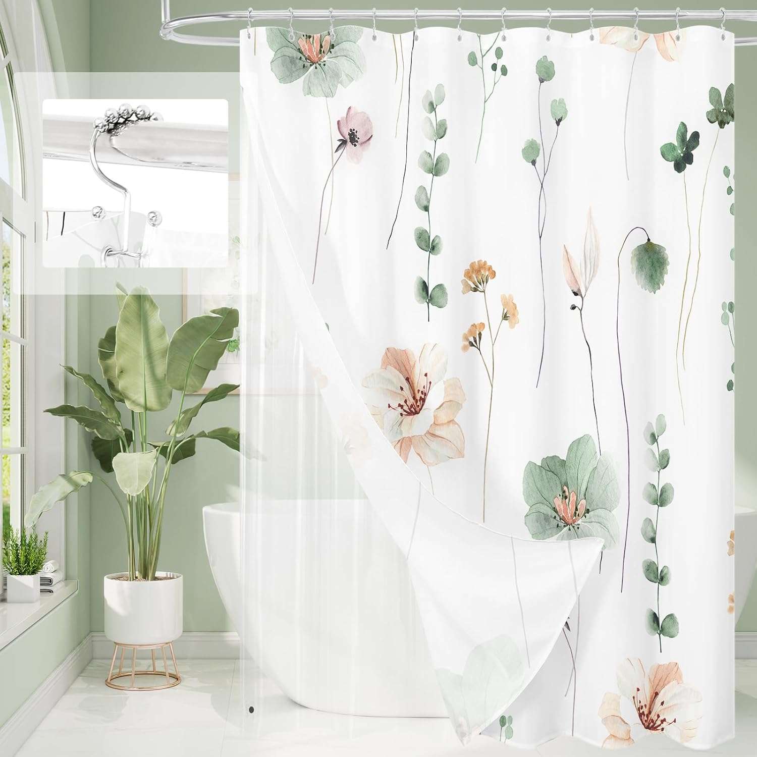 Floral Shower Curtain bathroom decor