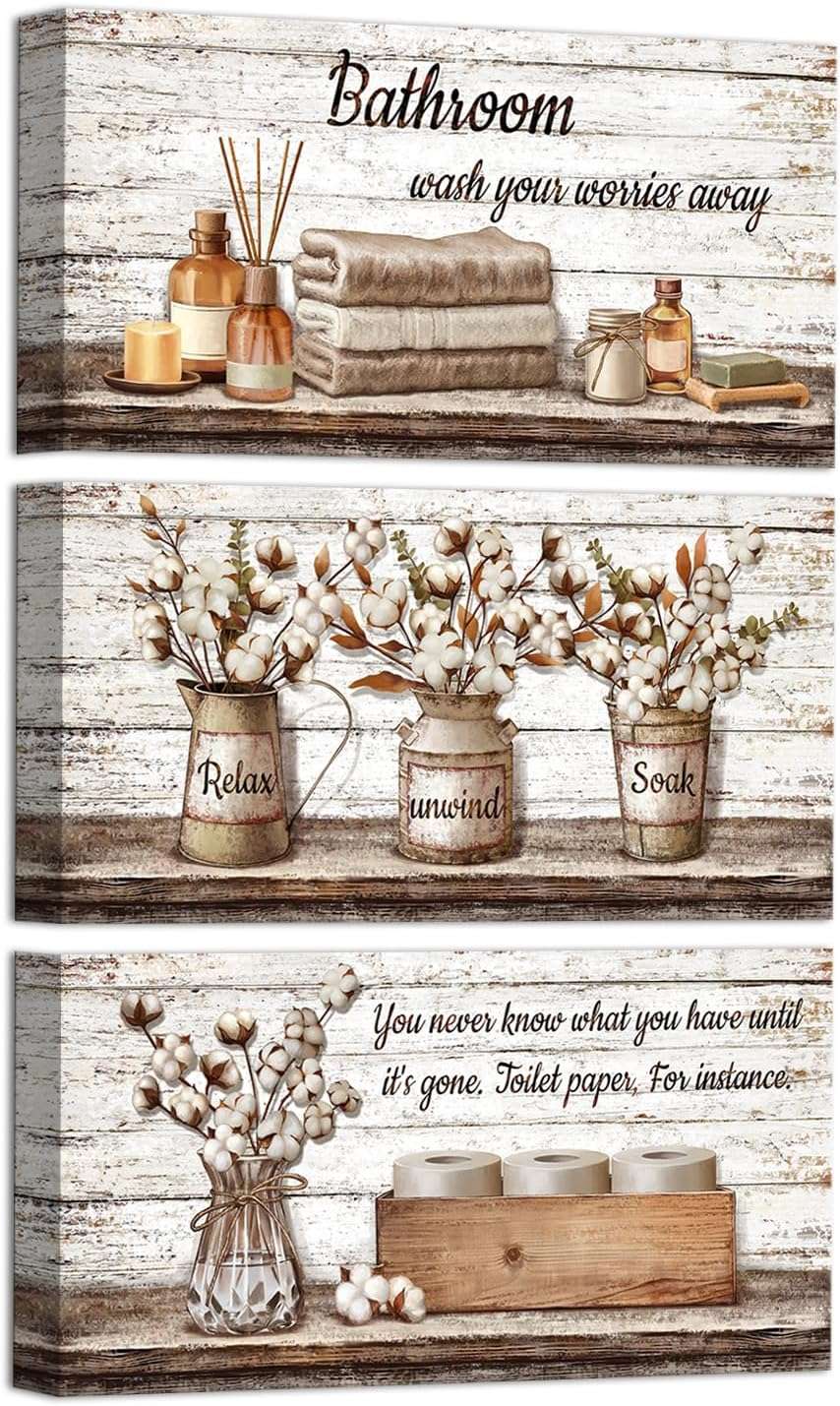 Framed Mini Art bathroom shelf decor
