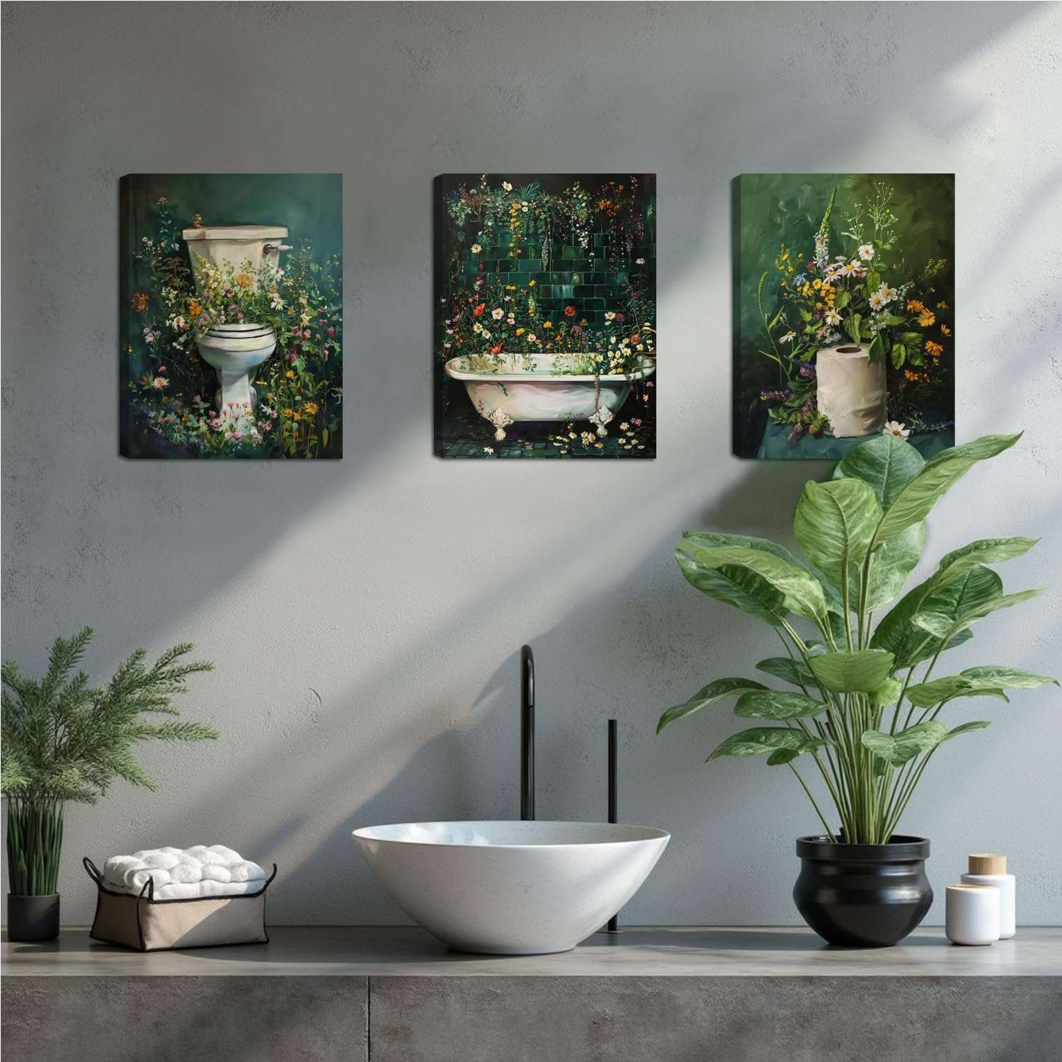 Vintage Style Prints bathroom wall decor