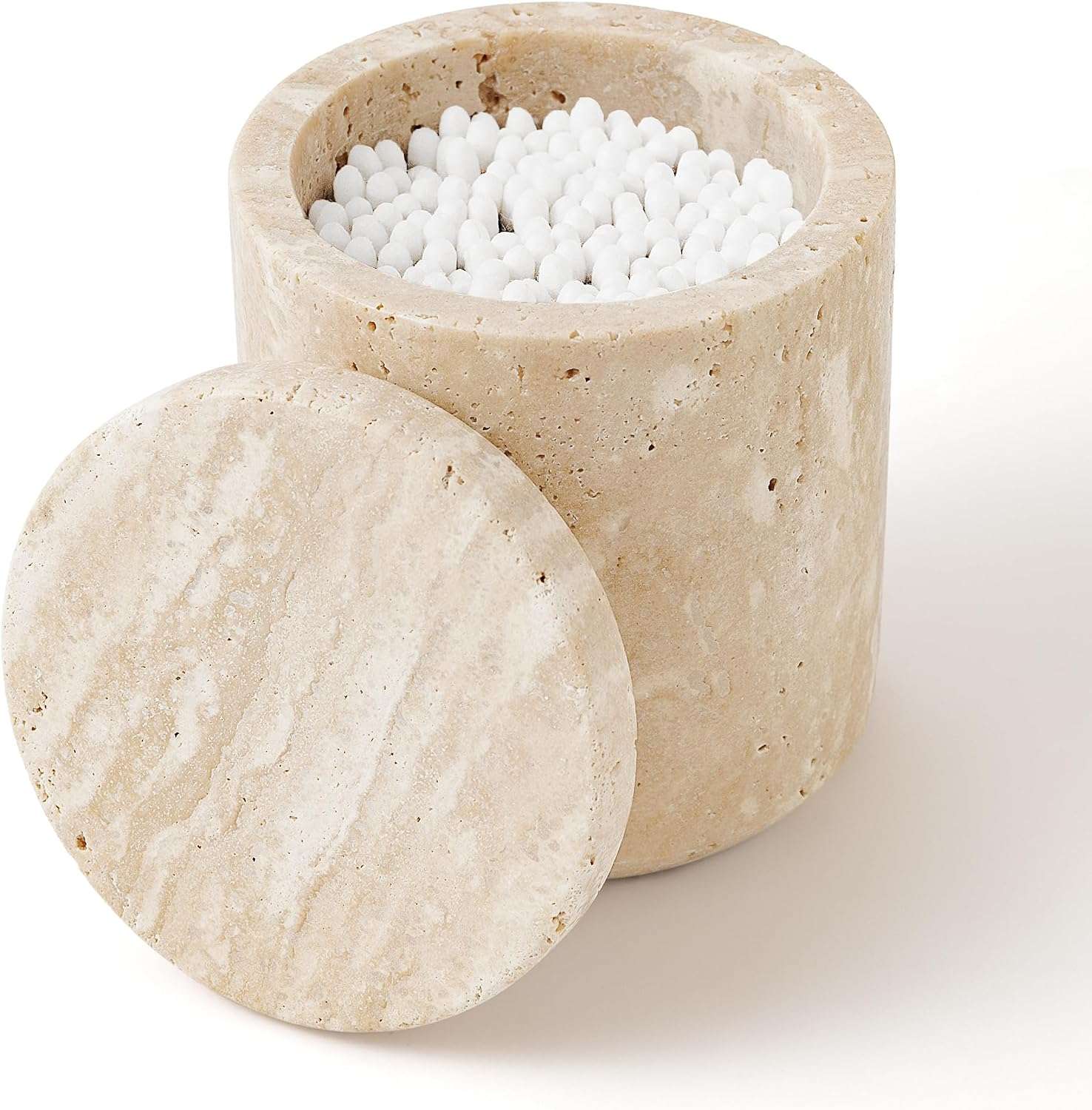 Lidded Cotton Jar bathroom shelf decor