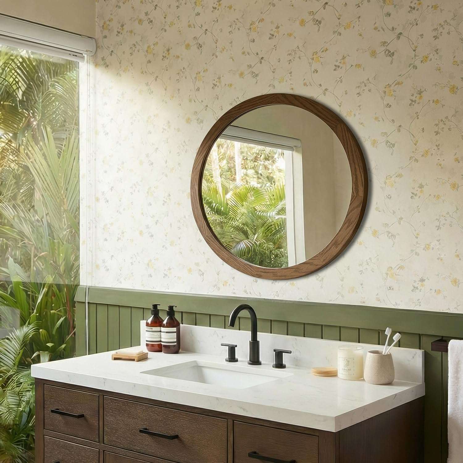 Oak Mirror bathroom decor