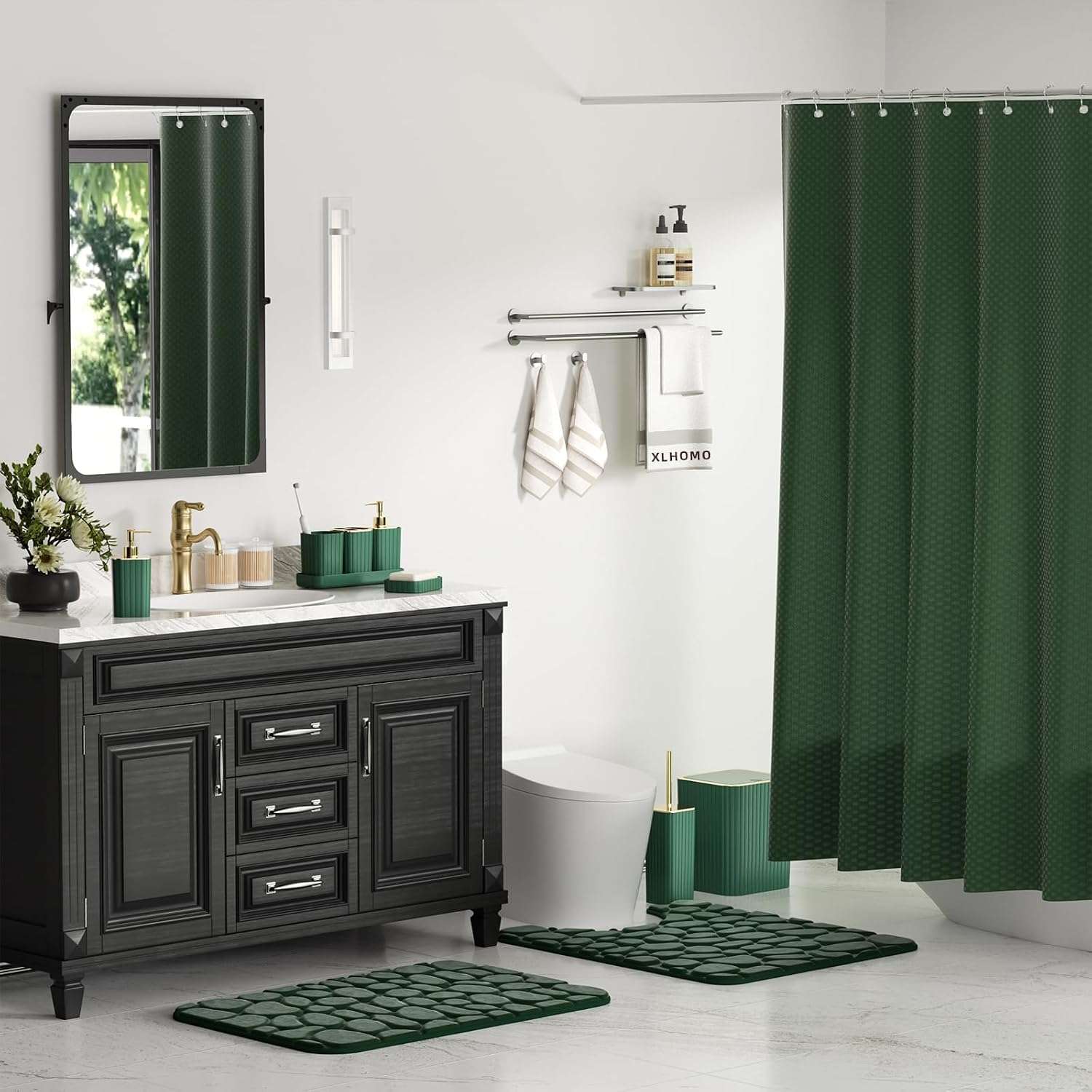 Olive Shower Curtain bathroom decor