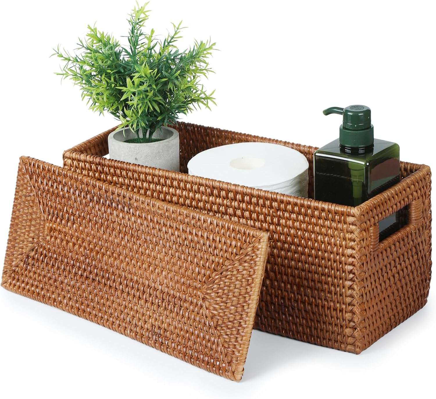 Rattan Storage Basket bathroom decor