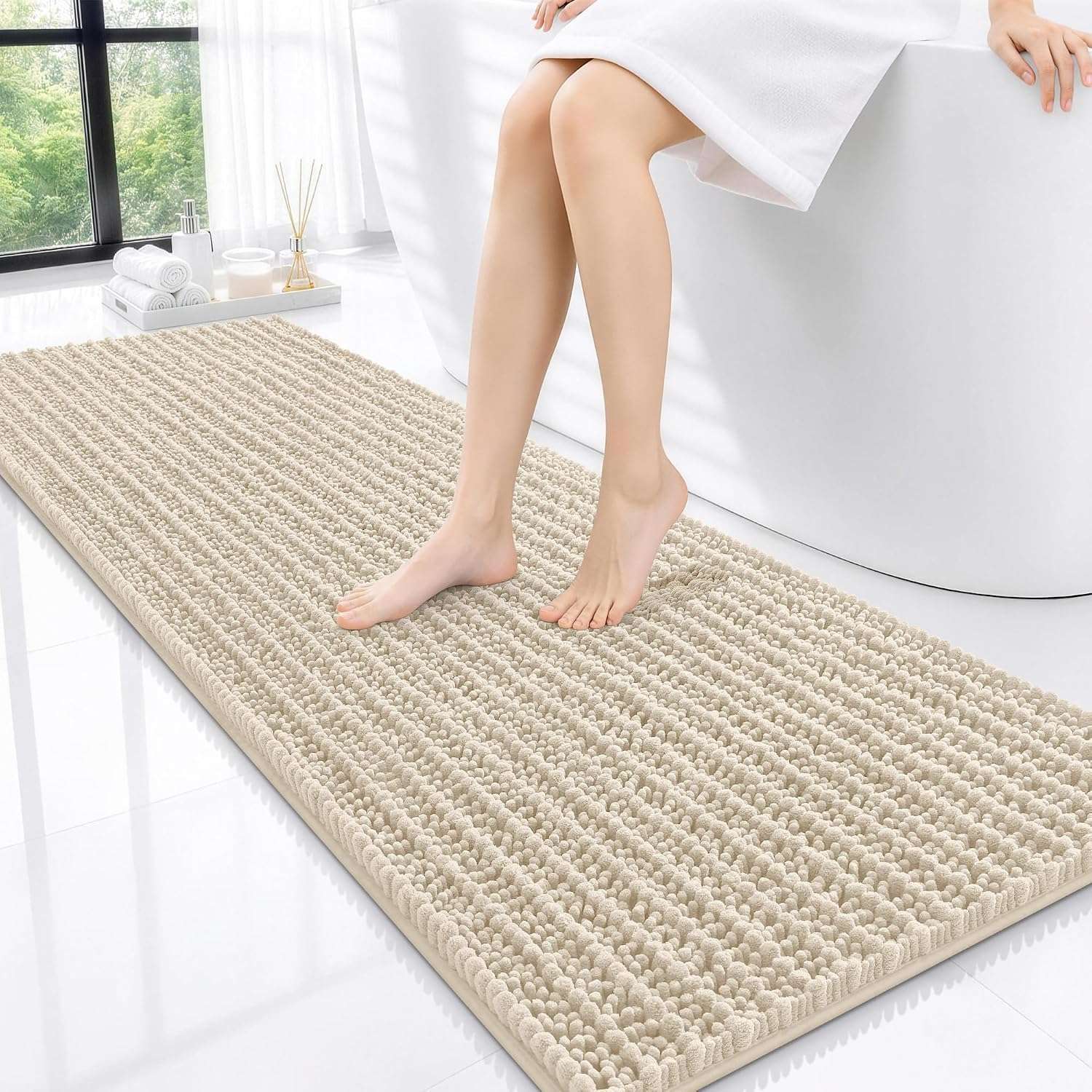 Sand Tone Bath Mat coastal bathroom decor