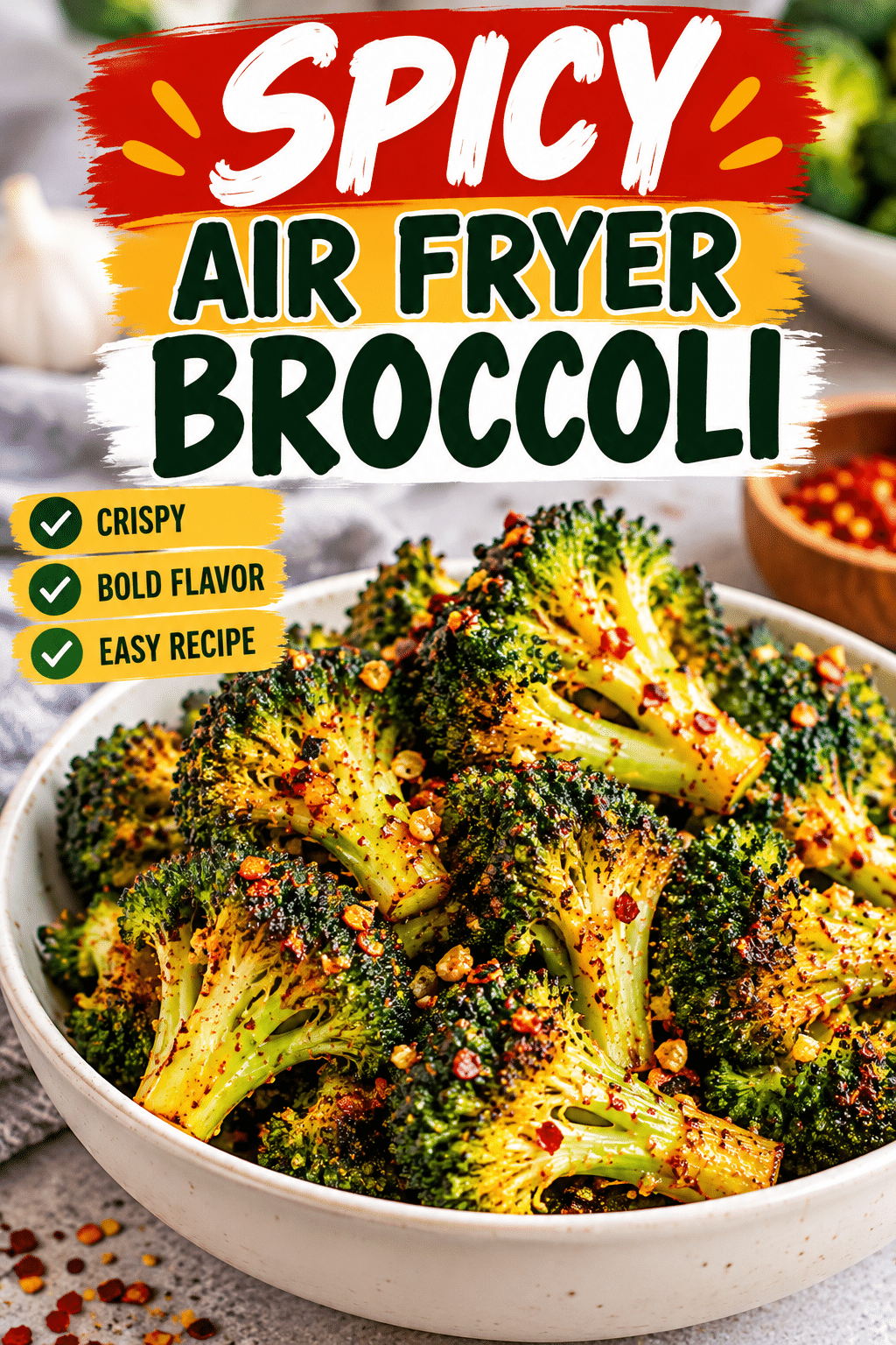 Read more about the article Spicy Air Fryer Broccoli – Crispy Chili Garlic Recipe