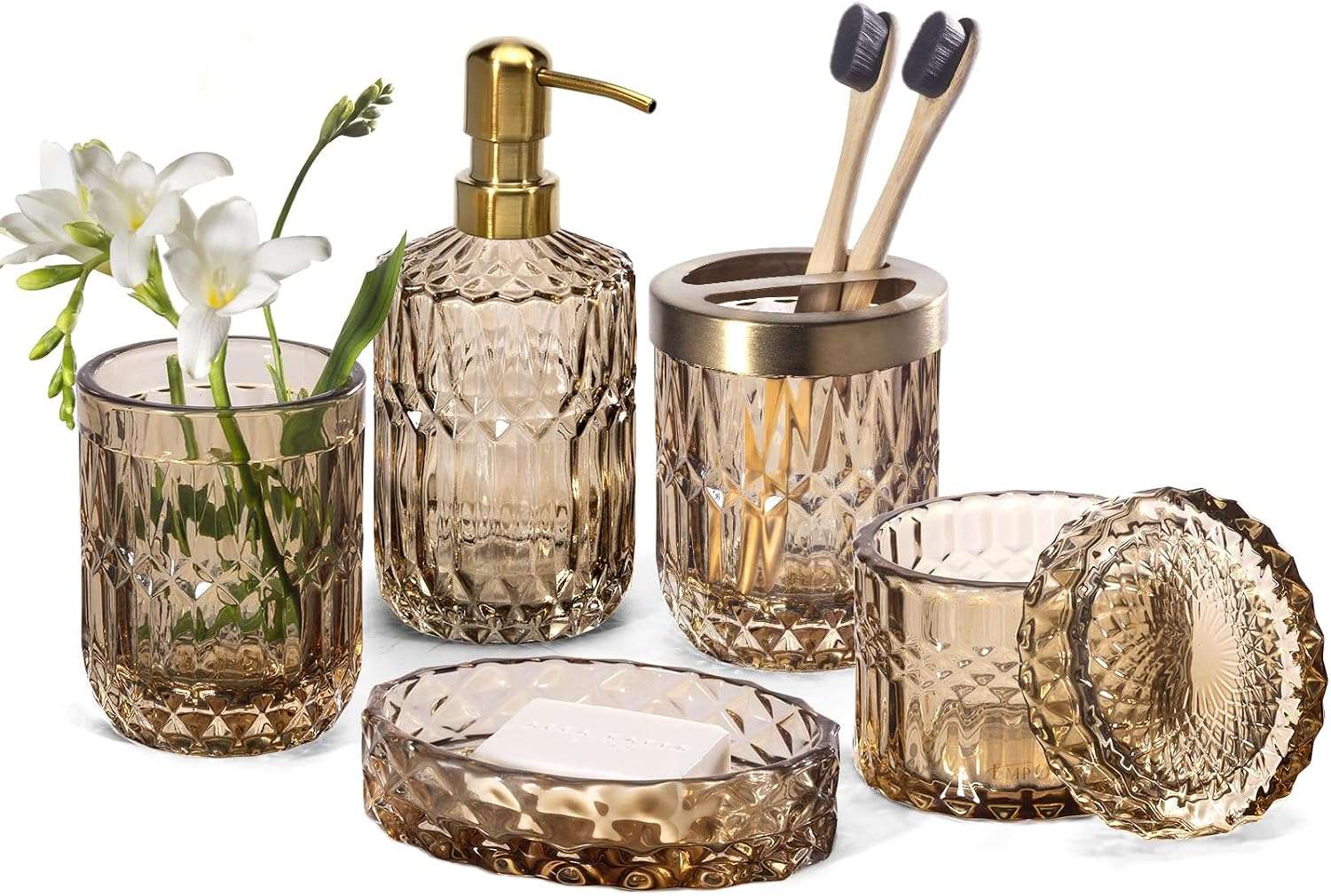 Stone soap dish and bathroom accessories