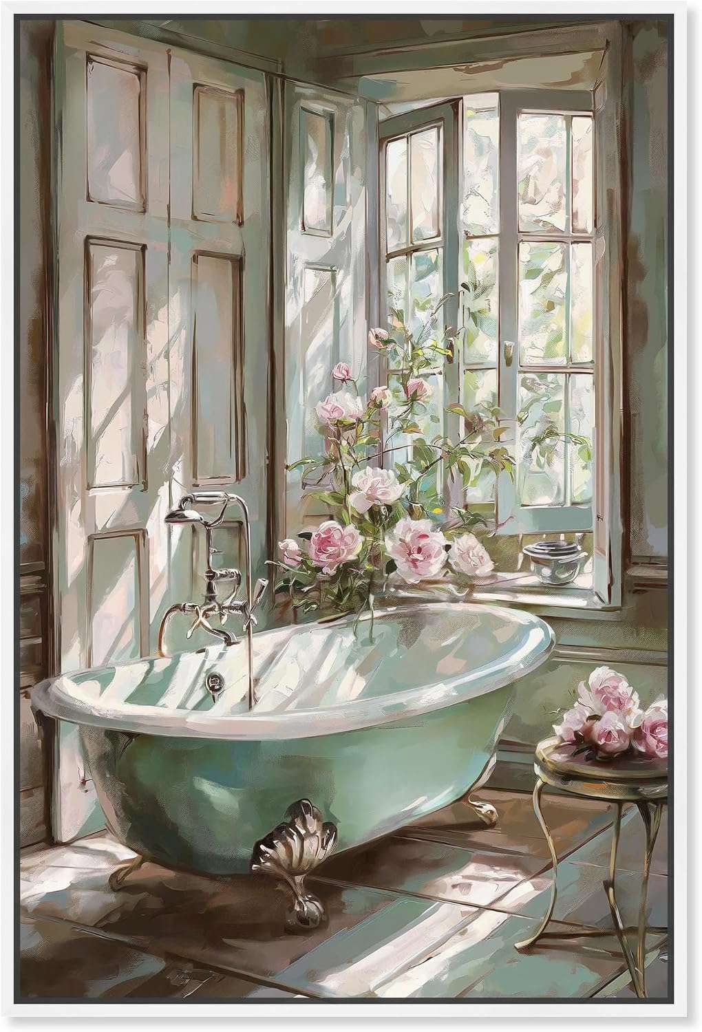 Vintage Style Prints bathroom wall decor idea