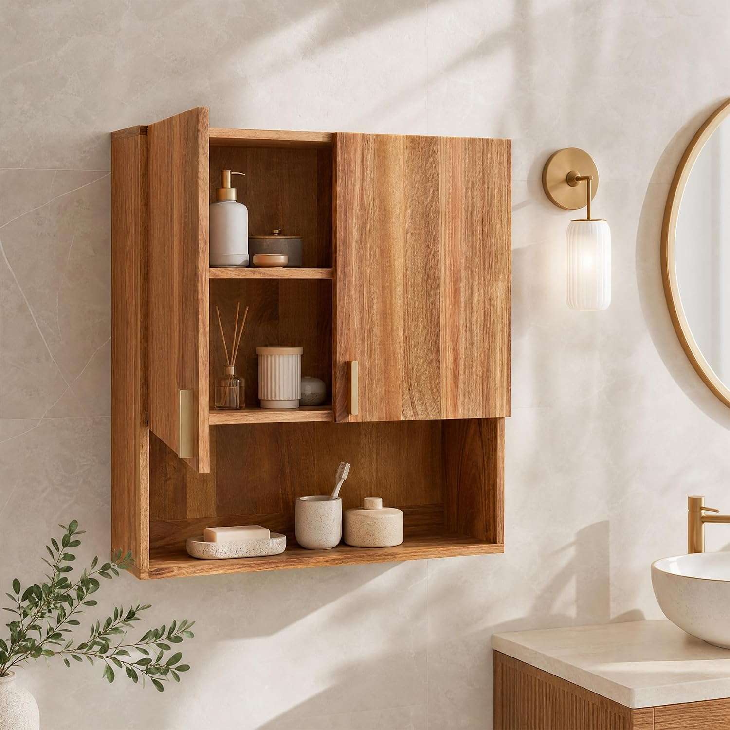 Wood Storage Boxes bathroom shelf decor