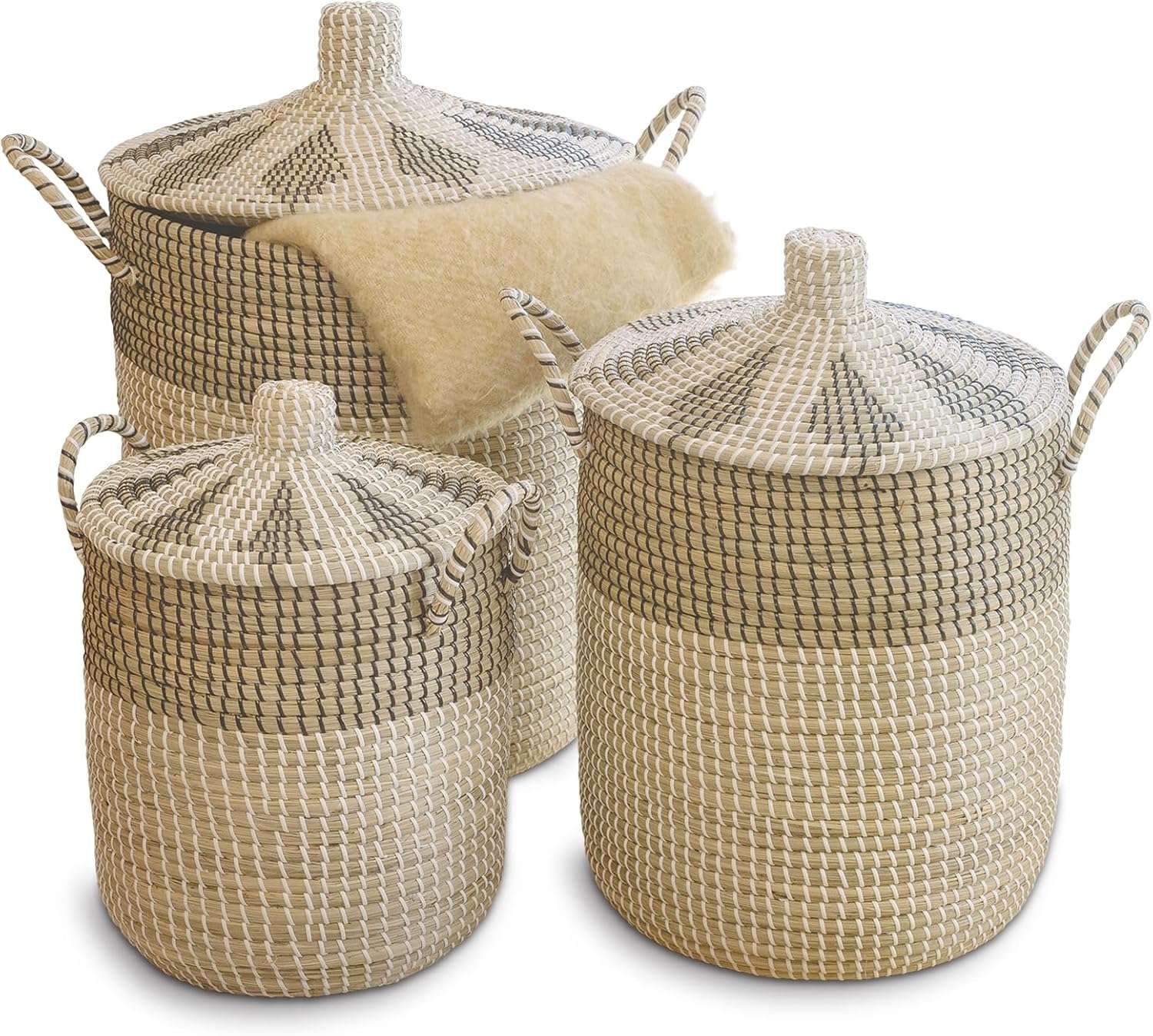 Woven Baskets coastal bathroom decor
