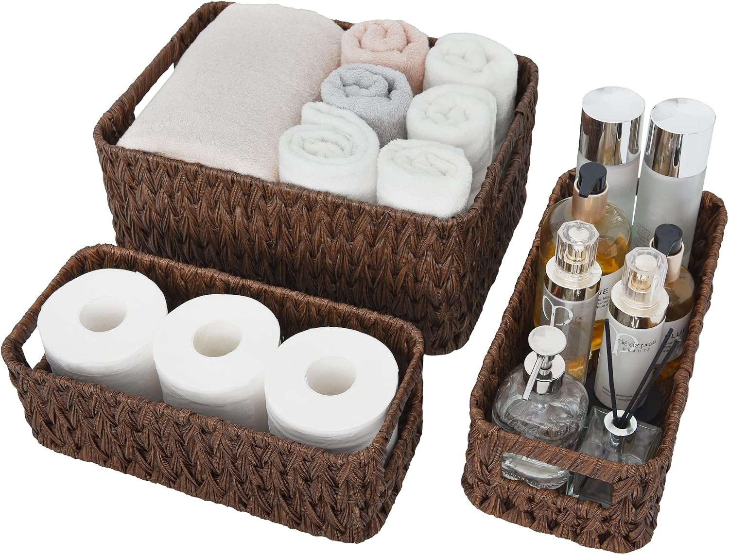 Woven Baskets bathroom decor