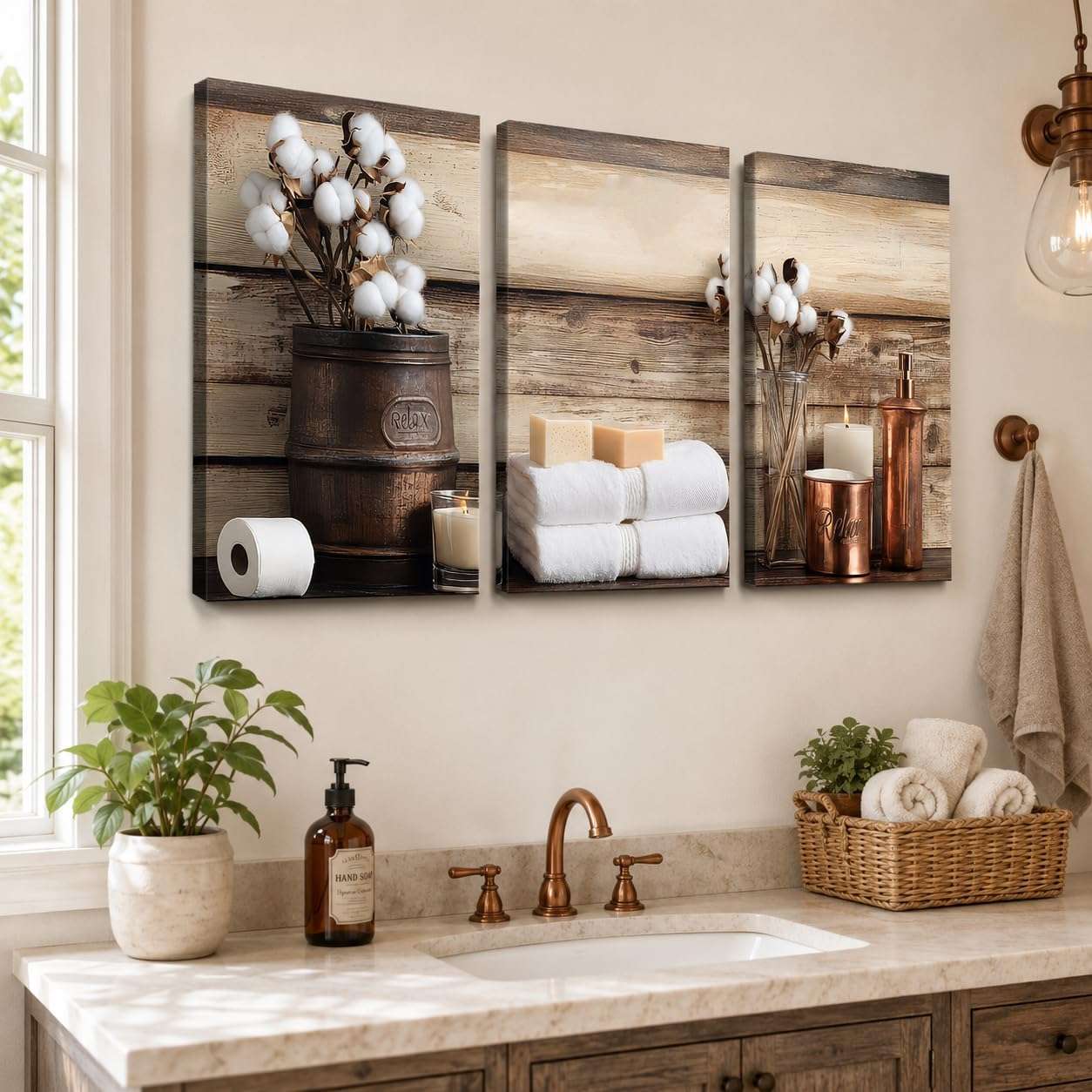 Woven Wall Art bathroom wall decor idea